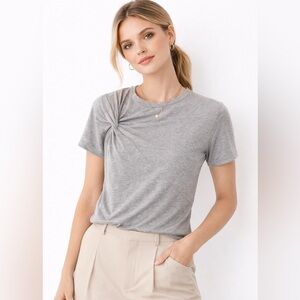 Grey Knotted Tshirt